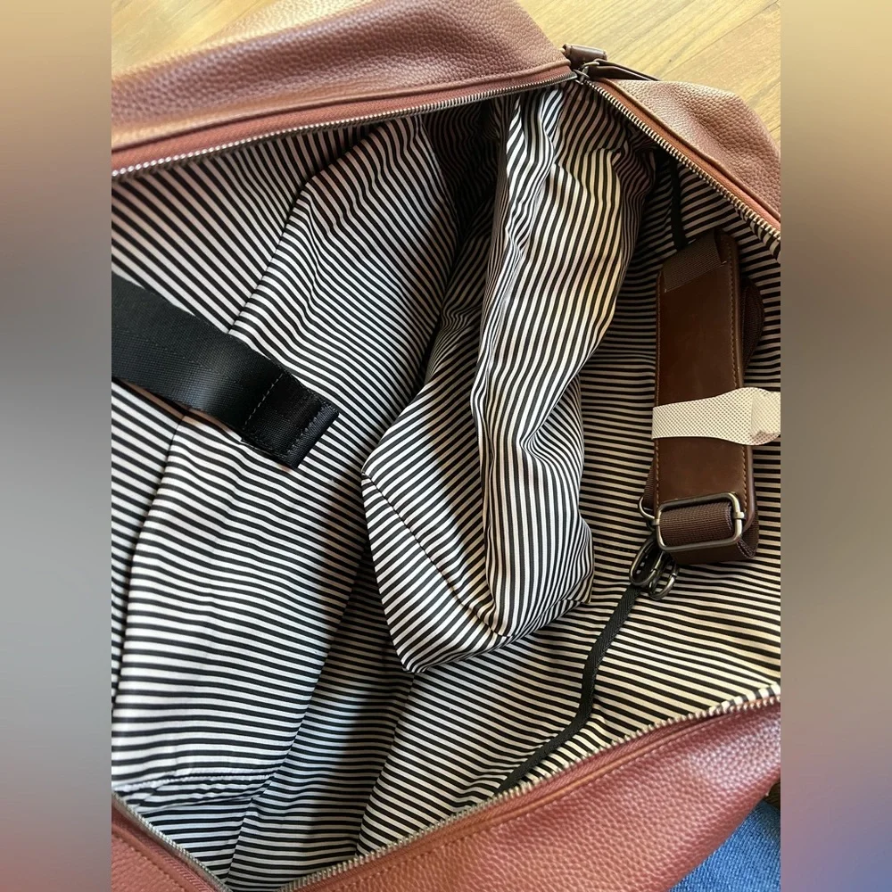NWT Brouk Large Vegan Leather Duffle Bag Brown Fathers Day Gift
